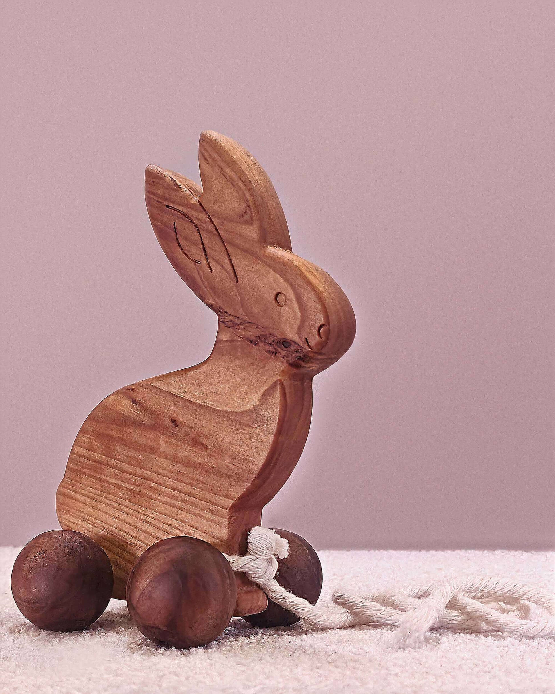 Wooden Pull Along Bunny Toy_CrafTech