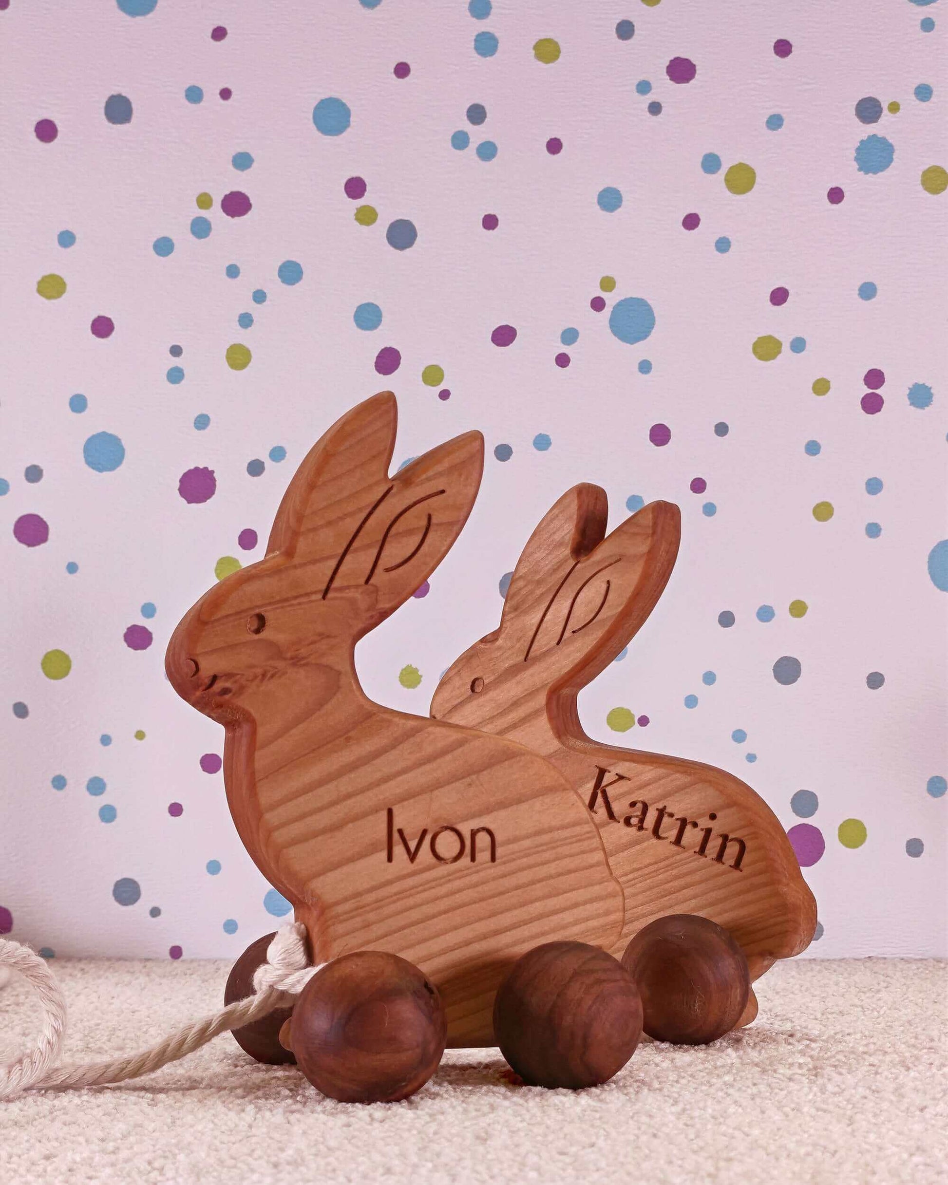 Wooden Pull Along Bunny Toy_CrafTech