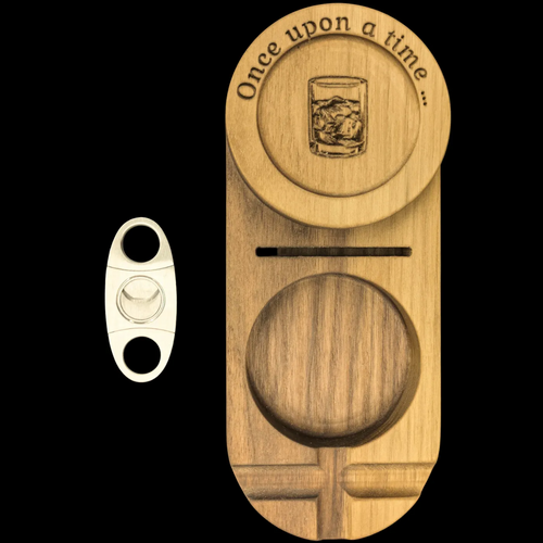 Луксозен пепелник за пури с поставка за чаша