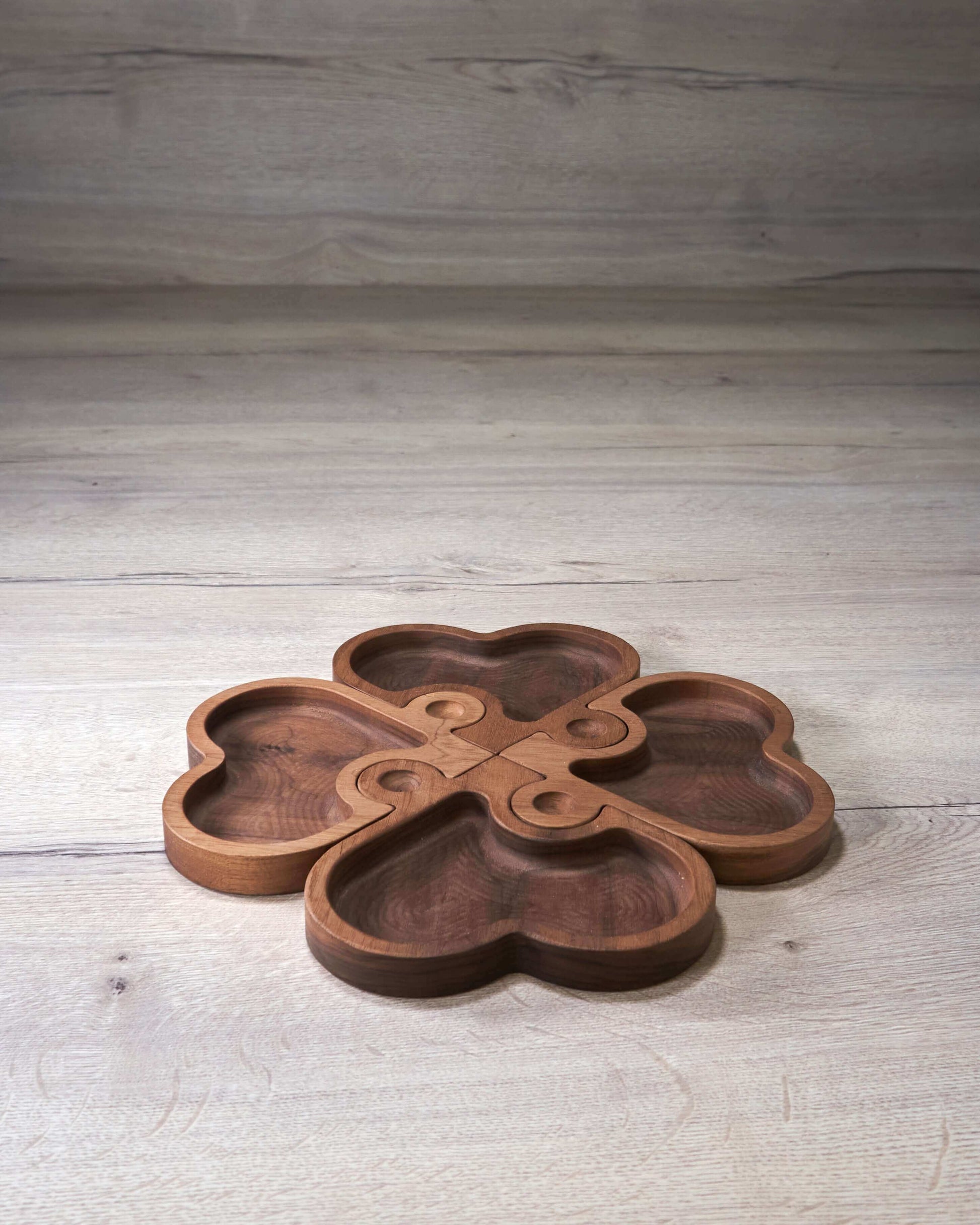 Wooden Puzzle Plate 4 in 1 "Clover"_CrafTech