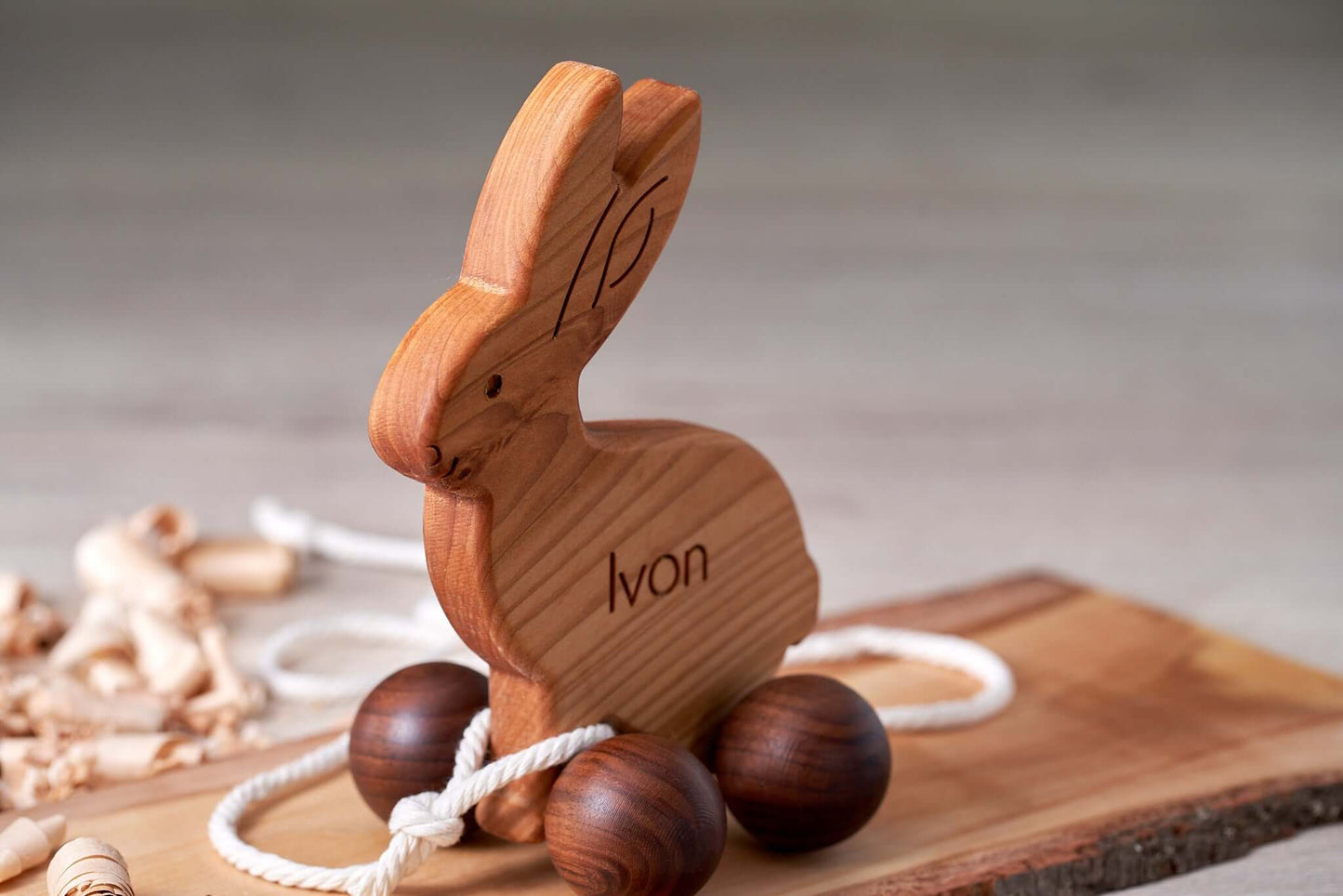 Wooden Pull Along Bunny Toy_CrafTech