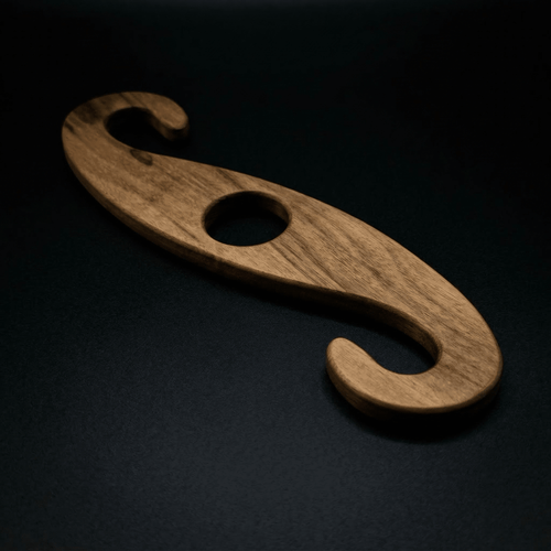 Елегантна Дървена Поставка 'Винена Симфония' за Две Чаши - CrafTech