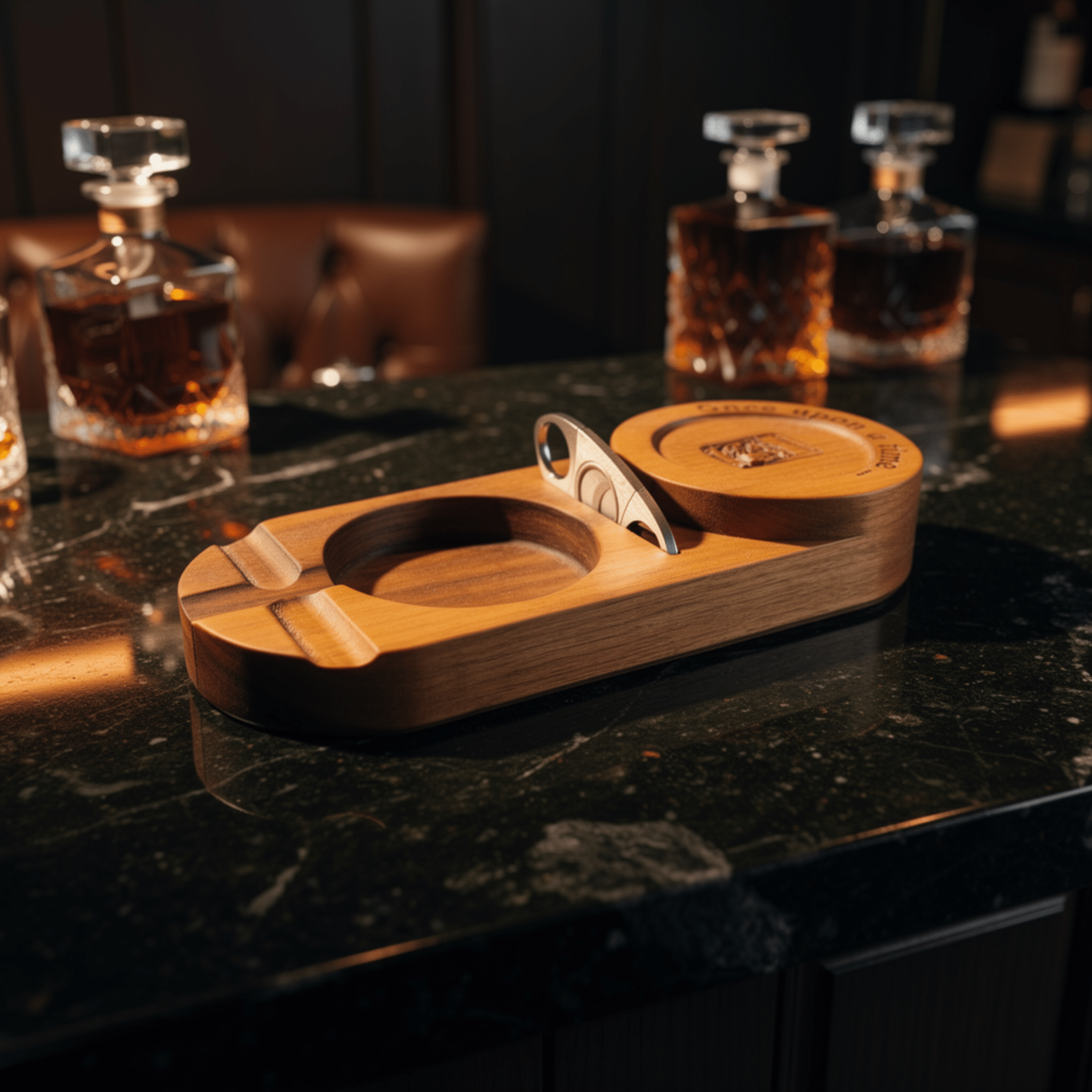 Луксозен пепелник за пури с поставка за чаша - CrafTech