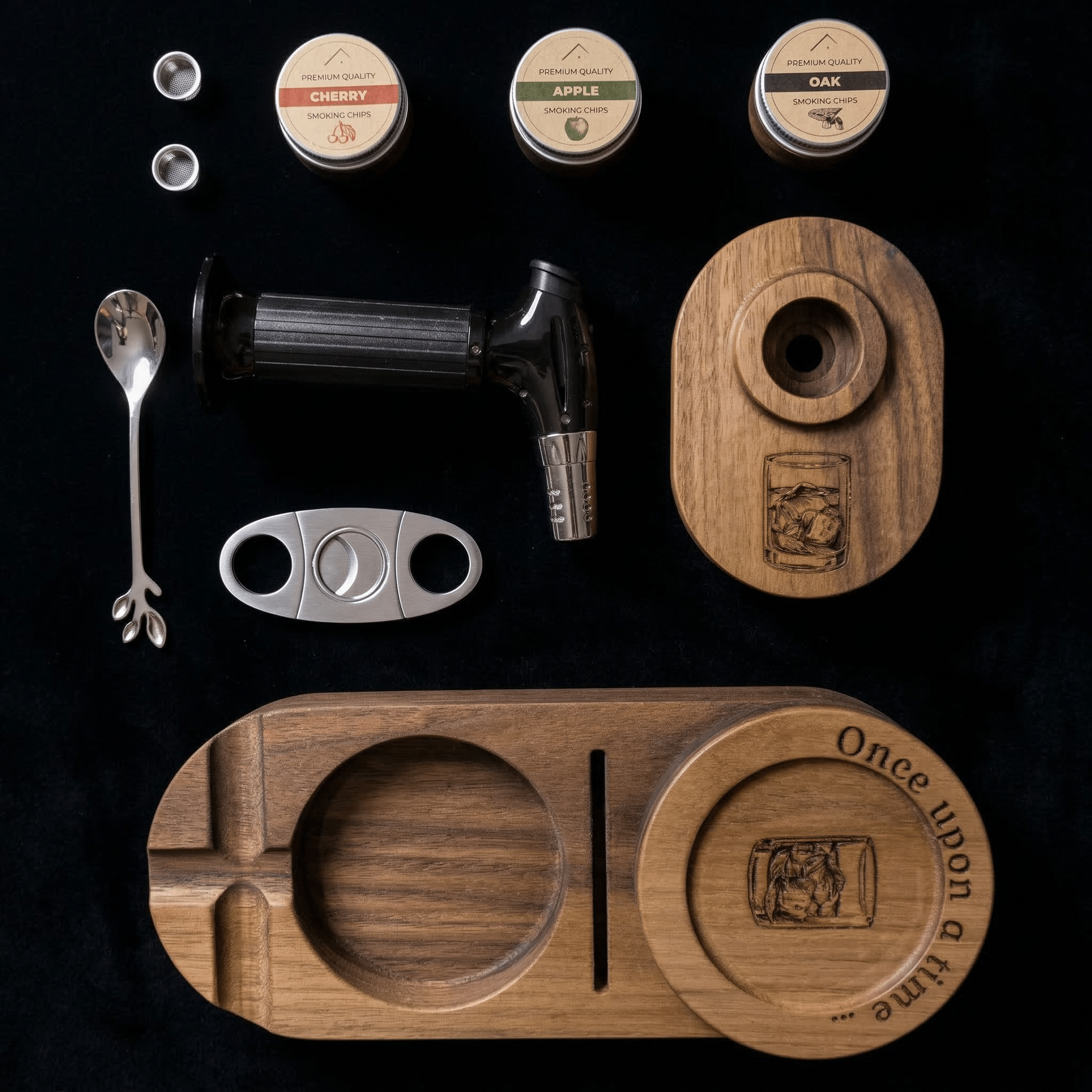 Пълен комплект за опушване на уиски и ръчно изработен пепелник - CrafTech