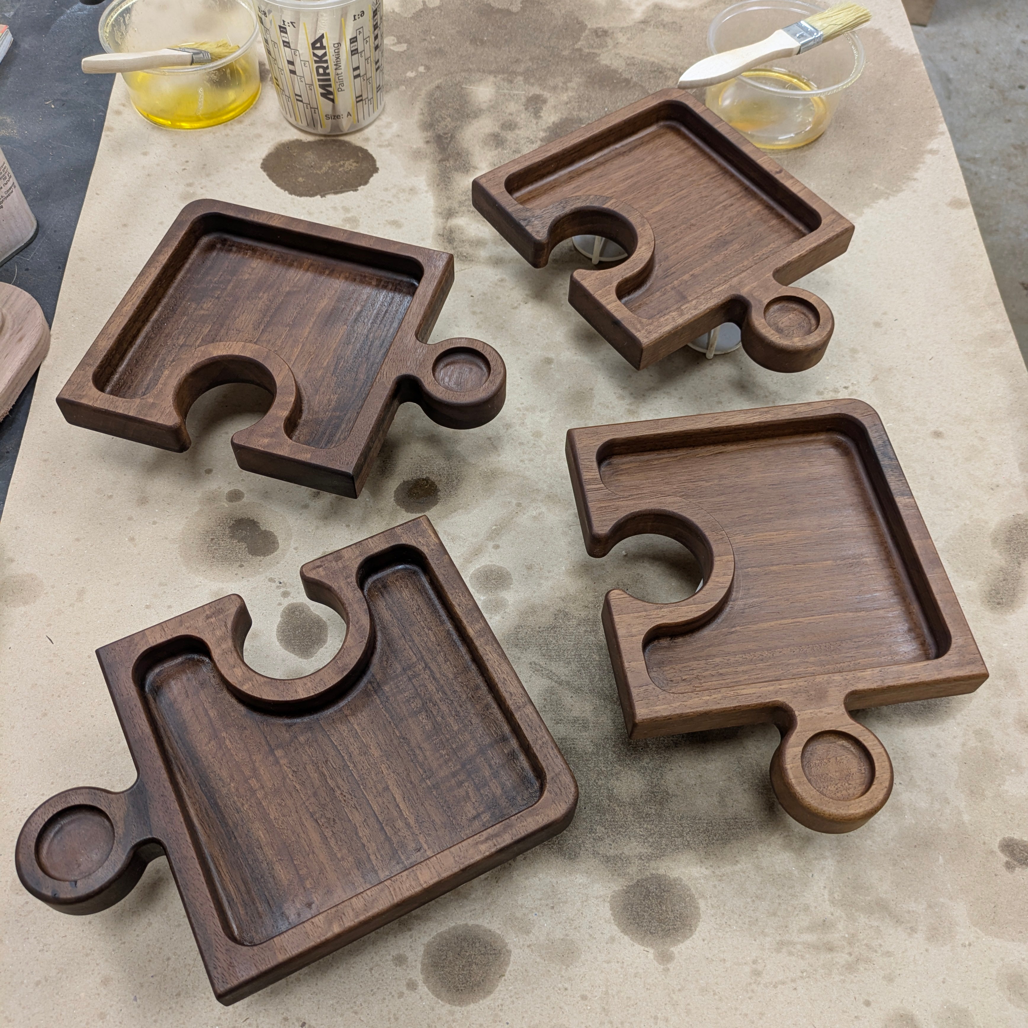 Луксозно модулно плато за сервиране от масивен американски орех