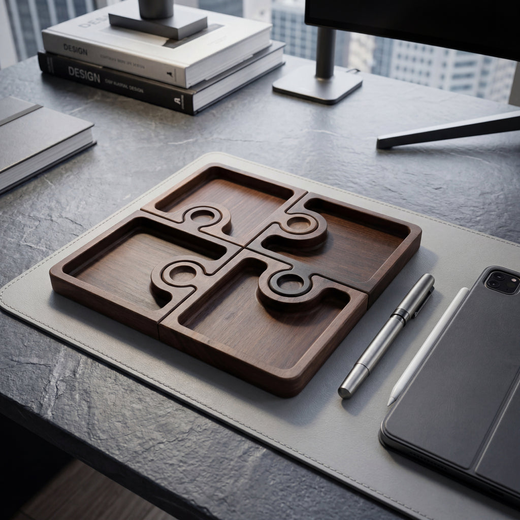 Луксозно модулно плато за сервиране от масивен американски орех