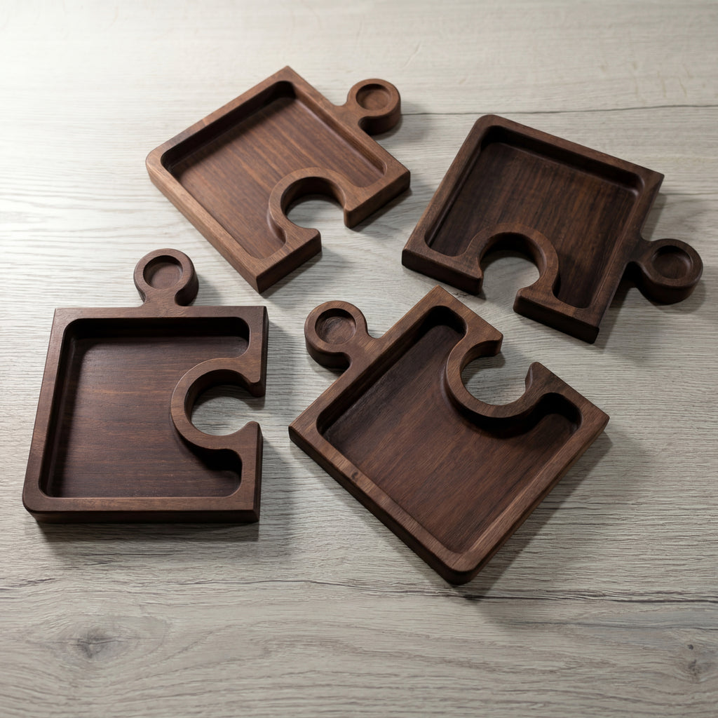 Луксозно модулно плато за сервиране от масивен американски орех