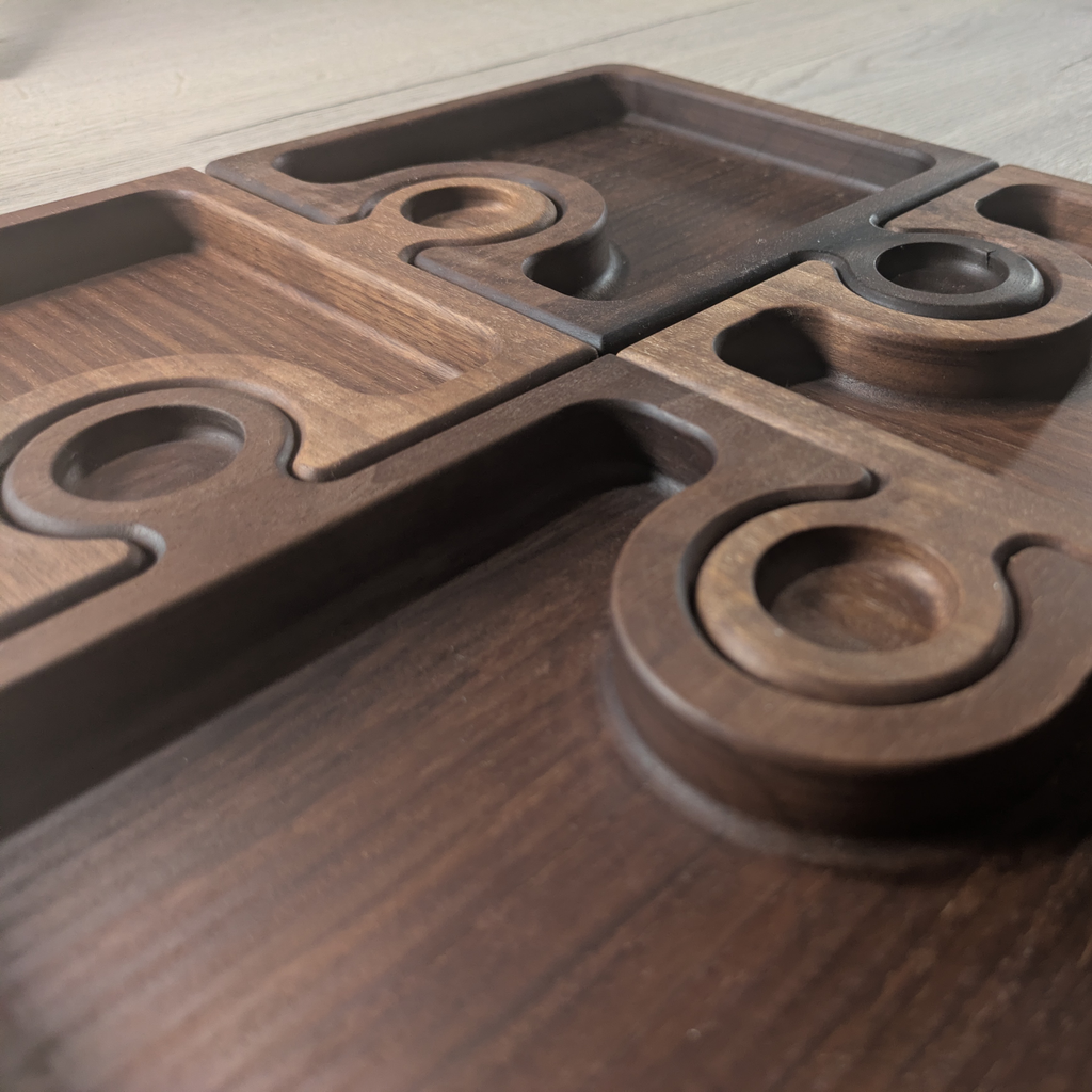 Луксозно модулно плато за сервиране от масивен американски орех