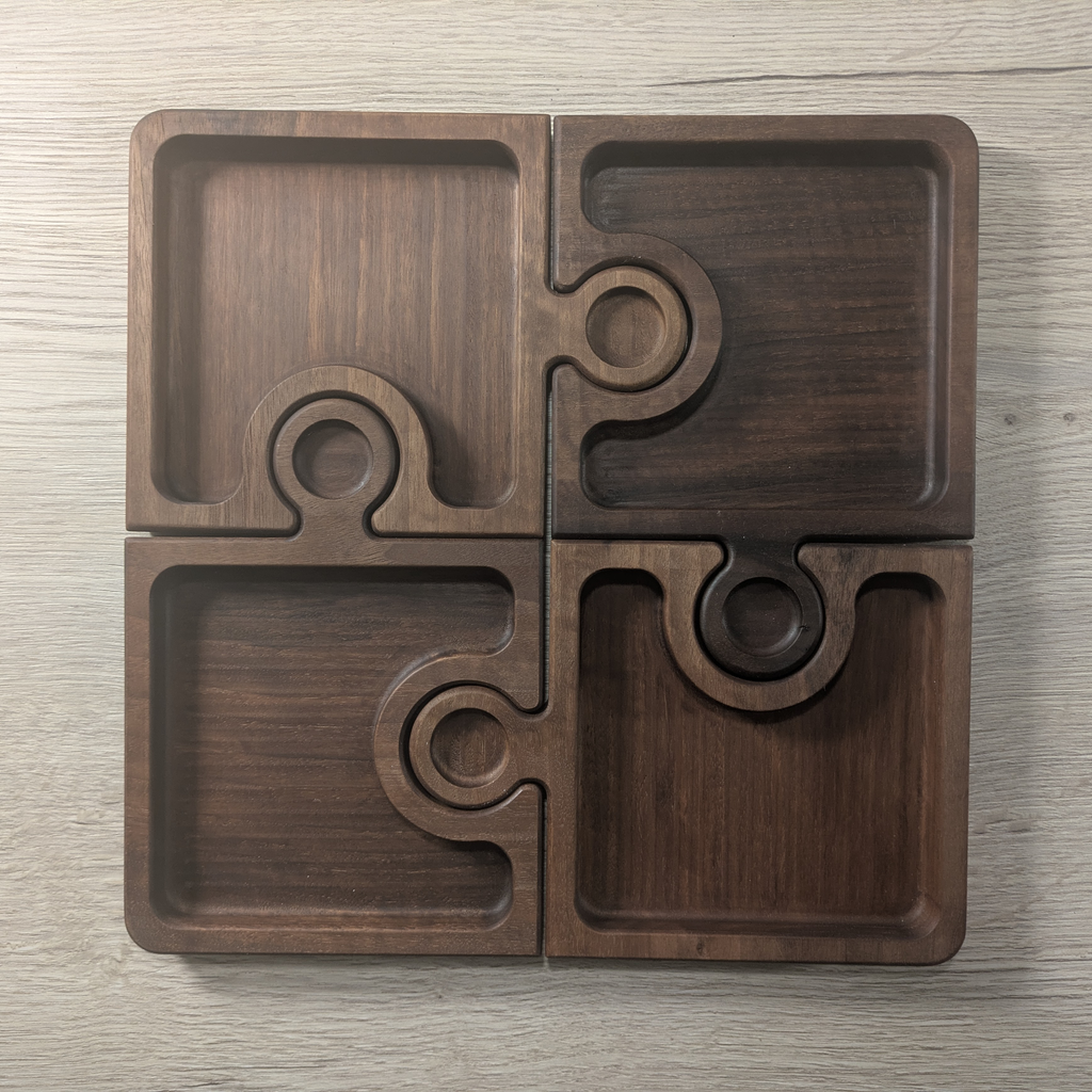 Луксозно модулно плато за сервиране от масивен американски орех