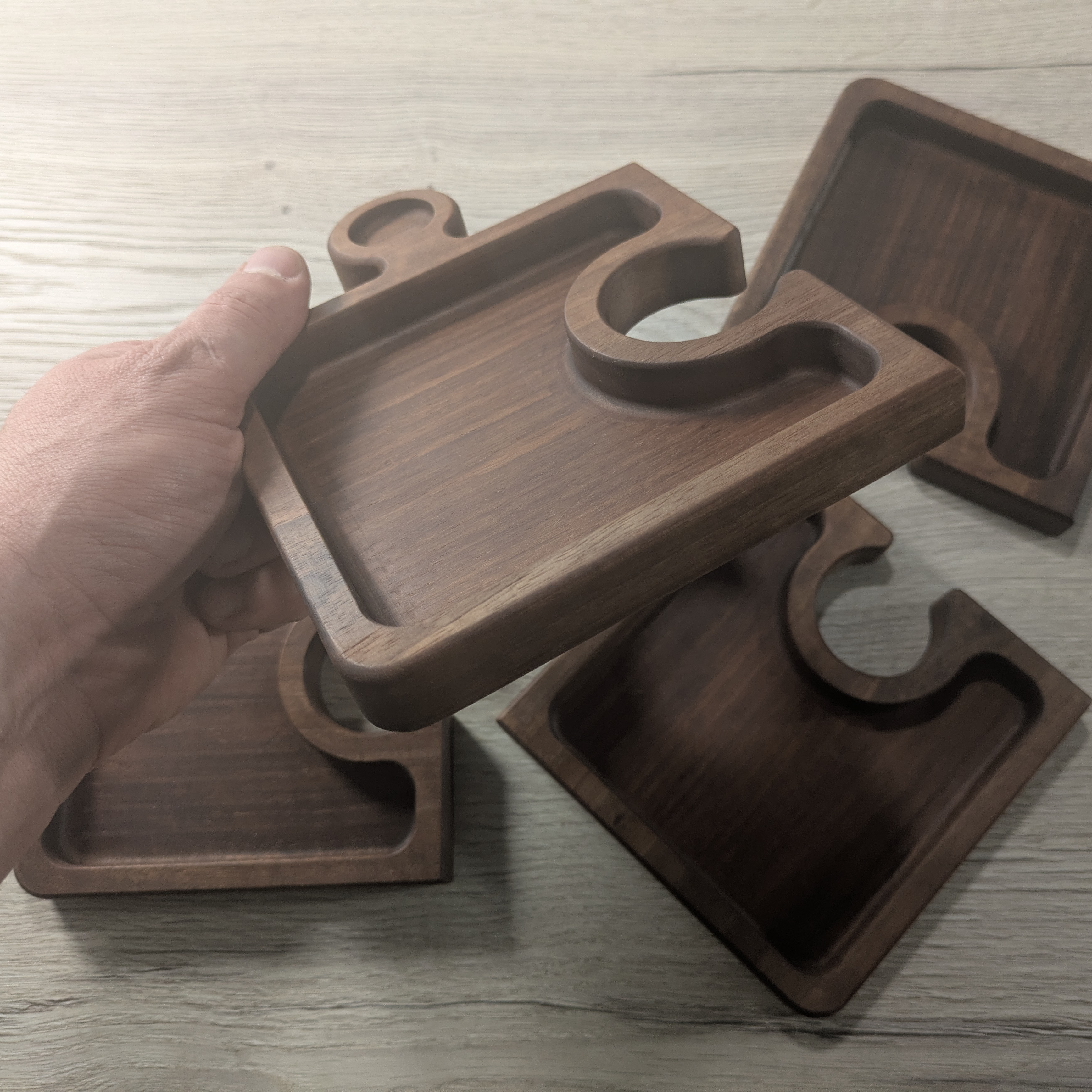 Луксозно модулно плато за сервиране от масивен американски орех