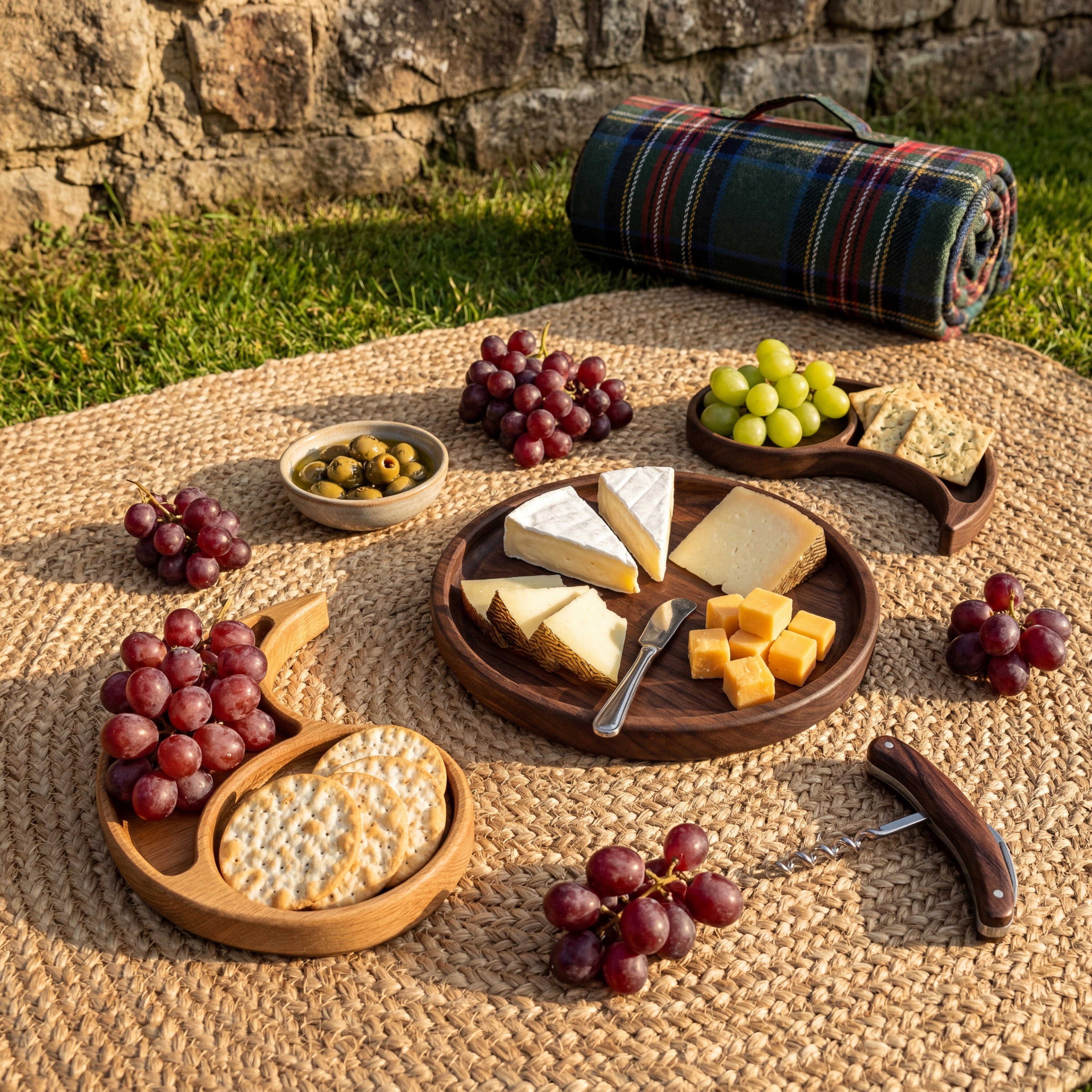 Модулно плато „Ин и Ян“ от американски орех и дъб