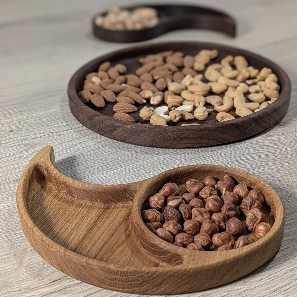 Модулно плато „Ин и Ян“ от американски орех и дъб